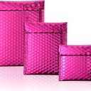 50 Pieces Bubble Mailers 3 Sizes Self Seal Adhesive Poly Mailers Metallic Foil Glitter Padded Shipping Bubble Envelopes for Valentine Mailing Packing Small Business(Rose Red)