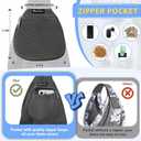 SlowTon Dog Carrier Sling - Thick Padded Shoulder Strap Adjustable Dog Carriers for Small Dogs, Puppy Carrier Purse for Pet Cat with Front Zipper Pocket Safety Belt Machine Washable (Grey Mesh L)
