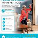 Stander Wonder Pole Plus with Rotating Double Grab Bar, Tension Mounted Security Pole for Seniors & Elderly Adults, No-Drill Floor to Ceiling Transfer Pole for Home & Bath Safety, Black