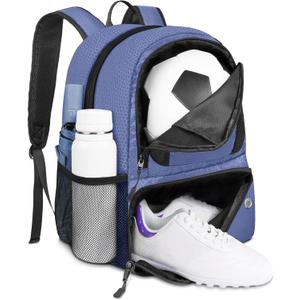 YOREPEK Soccer Backpack,Soccer Bag with Ball Holder, Water resistant Sport Equipment Bags Fit Basketball Volleyball Football (Purple)