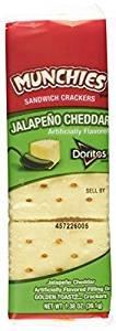 Munchies Jalapeno Cheddar Sandwich Crackers, 1.38 oz, 8 count, BB 24 Feb 26