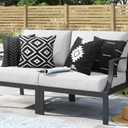 Adabana Set of 4 Outdoor Waterproof Pillow Covers 18x18 Inch Black and White Modern Geometric Decorative Throw Pillows Cover for Patio Furniture Garden Porch