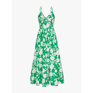 GRACE KARIN Women's 2025 Summer Maxi Dress Floral Tie Front Spaghetti Strap Casual Boho Beach Flowy Sundress with Pockets , Size L