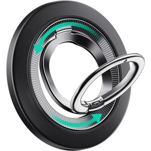 ESR for MagSafe Phone Grip, Dual-Side Magnetic Phone Grip,360 Adjustable Thin Magnetic Ring Holder Stand,for iPhone 17e/17-12, Samsung, All Phones, MagSafe Accessories (2 Metal Rings Included) (Black)