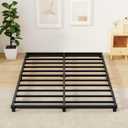 4 Inch Bed Frames Queen Size Low Profile Metal Platform Bed Frame Heavy Duty Steel Slat Support, No Box Spring Needed, Easy Assembly, Noise Free