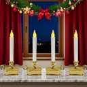 4Pack Dusk to Dawn Window Candles Battery Operated, Flameless LED Candles with Light Sensor & 3 Modes, Realistic Flickering Flame for Christmas Holiday Decor