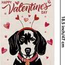 Welcome Valentine's Day Garden Flag Dachshund Dog Love Heart Vertical Double Sided Garden Flag Holiday Outside Yard Decoration Anniversary Wedding Farmhouse Valentines Day Decor 12.5 x 18 Inch