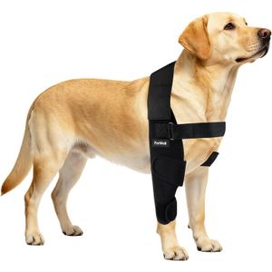 Dog Elbow Brace Protector with Decoupled Chest Strap - Breathable, Abrasion-Resistant - Adjustable Elbow Support for Hygroma, Dysplasia, Arthritis, Calluses & Shoulder Instabilit(Right Leg, M) (Black, M)