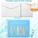 5 x Animated Greeting Card with dynamic pic inside, 6.1 * 4.8in Individual Handmade Happy Birthday Greeting Card, Colorful Candles style,with Envelope & Printed Message Inside