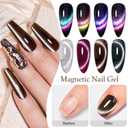 MEET ACROSS 8pcs Cat Eye Gel Nail Polish Set,Soak off UV LED Lamp Gel Nail Polish Cat Eye Gel Set (SET-4, 8pcs) (2 Fl Oz (Pack of 1))