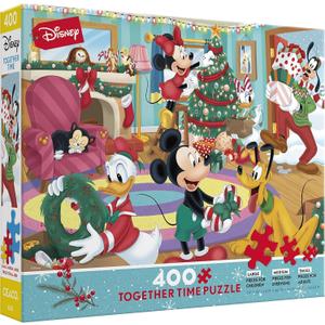 Ceaco - Disney Holiday - Together Time - Mickey & Friends Holiday - 400 Piece Jigsaw Puzzle