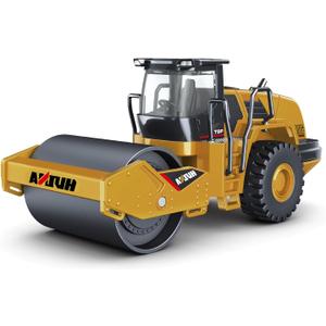 Dollox Die-cast Road Roller Toys 1/50 Scale Metal Engineering Road Planer Vehicle Truck Toy High Detail Construction Vehicles Model Road Roller Decoration Toy Kids