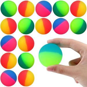 Jenaai 18 Pcs 45 mm/1.77 Inch Bouncy Balls for Kids, Large Rubber High Bouncing Balls in Bright Assorted Multi Colors Bulk for Birthday Party Favors Easter Classroom Carnival Prizes Gift