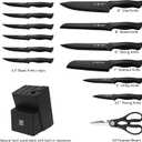 15-Piece Kitchen Knife Set with Block and Built-In Sharpener, Black