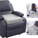 HOMBYS Wedge Recliner Seat Cushion for Long Sitting Chair, Cushion for Elderly Esay to Get Up,5" Thick 20"x20" Large Pressure Relief Seat Cushion for Recliner, Office, Car, Velvet & Foam,Light Grey