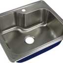Transolid MTSO25229-1 Meridian 1-Hole Drop-in Single Bowl 16-Gauge Stainless Steel Kitchen Sink, 25-in x 22-in x 9-in, Brushed Finish