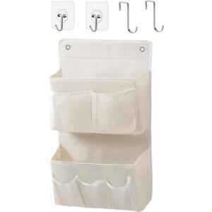 Wall Hanging Organizer  Over The Door Storage & Behind Door Organizer for Dormitory, Bathroom, Bedroom, Kitchen, Nursery, Space-Saving (White, 1 Pack)