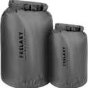 Frelaxy Waterproof Dry Bag 2 Pack/3 Pack, Lightweight Portable Dry Bags, 5L & 15L & 25L Durable Dry Sack Set Keep Gear Dry for Hiking, Camping, Boating, Backpacking, Kayaking (2 Pack - Gray)