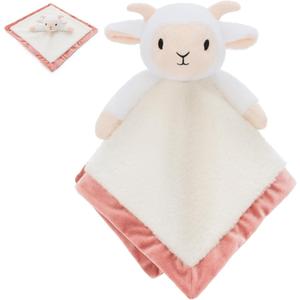 Lamb Loveys for Babies 14" Baby Security Blanket Soft Snuggle Toy for Newborns Girls Boys, Lamb Stuffed Animal Security Blanket, Ideal Baby Essential Gift