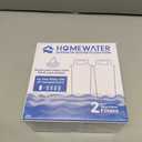 HOMEWATER Pitcher Replacement Water Filter Cartridge, White, BPA-Free ABS Material, 2-Pack, 10-Cup Pitcher Compatible (FG-RF-PITCHER-2PK)