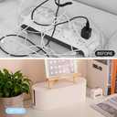Cable Management Box,Desk Cord Organizer with Groove Cover,Plastic Cord Hider Box,Large Cable Box Organizer,Power Socket Management for TV/Computer/Router/Games Console Cable Storage (White)