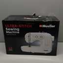 Mueller Machine For Sewing,110 Stitch Applications, Foot Pedal, LED Light, Buttonhole, Button & Zipper Sewing, User friendly, Thread Cutter and Removable Accessories Storage, White