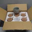 Morandi Color Ceramic Coffee Mugs Set of 6 (Large),18 oz Coffee Cups with Handle, Latte Mug, Big Mug for Women, Men, Great for Tea Hot Chocolate, Microwave Safe, Modern, Unique Style for Any Kitchen