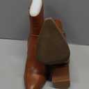 LAICIGO Women's Pointed Toe Ankle Boots Chunky Stacked Heel Side Zipper Faux Leather Ankle Booties.9