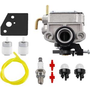 753-08323 Carburetor with AC04122 Fuel Line Kit compatible with Troy-Bilt TB6044XP 41ADL6PC766 TB6044XP 41BDZ6PC866 TB6044XP 41CDZ6PC766 TB685EC 41ADZ68C766 TB685-EC Trimmer Carb