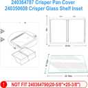 UPGRADED 240364787 Refrigerator Crisper Drawer Cover with 240350608 Crisper Glass Replacement Compatible with Frigidaire kenmore Refrigerator Drawer Replacement, Fridge Crisper Pan Drawer Cover