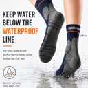 Waterproof Socks, Ultra-Thin Ankle, Merino Wool Lined Rain Socks, Patented British Membrane, Lightweight Breathable (Black), 