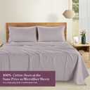 Casa Platino 100% Cotton Twin XL Size Sheets Crisp Percale Sheets Twin XL with 2 Pillowcases, with 15" Deep Pocket Sheet for Secure Fit, Ultra Soft & Cozy, Excellent Quality & Fit Grey Lavender