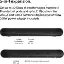 Belkin Connect Thunderbolt 4 Docking Station, 5-in-1 USB-C Multiport Core Hub w/ 96W Power Delivery for Mac, Windows, Single 8K or Dual 4K Display, Thunderbolt 4 Cable & Power Supply Included