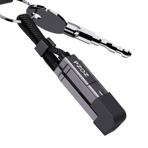 pzoz Multi Charging Cable Keychain Charger Cable with LED Display, 4-in-1 Multi USB C Fast Charging Combo Lightning/Type C/USB A/USBC for iPhone iPad MacBook AirPods Samsung Google (60W, 7.3 inchs)