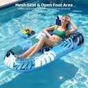 2 Pack Pool Floats Adult Heavy Duty, Inflatable Pool Lounger Float with Detachable Cup Holders & Backrest, Extra Large Pool Rafts Water Floaties for Adults Swimming Pools Beach Lake Party