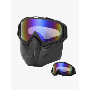 Motorcycle Helmet Riding Goggles Glasses With Removable Face Mask,Vintage Bullet Fight MotocroI (One Size)