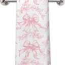 Pink Chinoiserie Floral Bow Kitchen Towels, Coquette Pink Bow Hand Towels for Bathroom, Vintage Pink Dish Towels Tea Towels for Kitchen, Coquette Bathroom Decor, Pink Kitchen Decor, 16x24 Inch