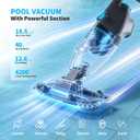 2026 Upgraded Pool Vacuum,Pool Vacuum for Above Ground Pool,Cordless Handheld Pool Vacuum for Inground Pools,Pool Cleaner with 18.5 GPM Suction,Hot Tub Vacuum With Aluminum Pole for Sand&Debris