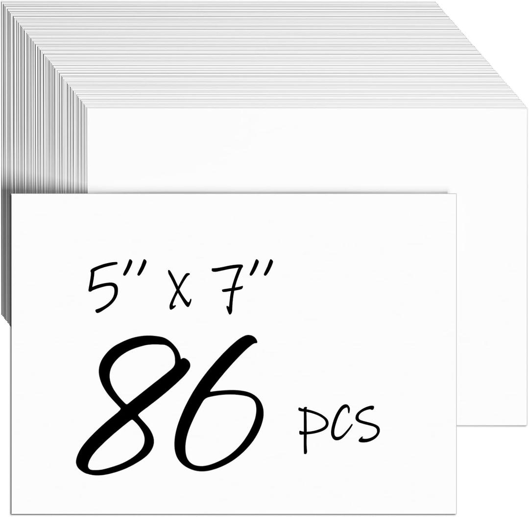 2 x 86 Sheets White Cardstock Paper, Cardstock Printer Paper 5 x 7, 80lb/230gsm Card Stock, Heavy Thick Printing Papers, Copy Papers for School Office Supplies,DIY Cards,Art, Tags,Invitations,Postcards