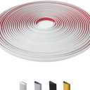 52.5 Ft Peel and Stick Wall Molding Trim, D-Shape Flexible Molding Trim White(Paintable) for Backsplash, Mirror, Wall, Window & Door Frames, Waterproof Self Adhesive Trim(W:0.4", T:0.1")