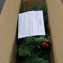 Christmas Garland Prelighted 9ft with 50 Lights, Christmas Decor with 50 Light Pine Cone Red Berries Timer for Mantle Staircase Indoor and Outdoor