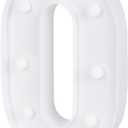 Restaurantware Illumify 5.8 x 1.2 x 8.7 Inch Light Up Letter 1 Durable Marquee LED Light - Letter O Touchproof White Plastic Party Light Keyhole Slot For Parties Weddings Or Special Events