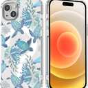 Sea Turtle Magnetic Case for iPhone 15 Pro Max with MagSafe Wireless Charging Clear Cute Sea Star Painting Girls Woman Soft Slim TPU Anti-Scratch Shockproof Protective Case