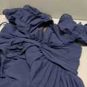 Women's Plus Size Bridesmaid Dresses Chiffon Wedding Guest Summer Maxi Dress Elegant Prom Evening Party Cocktail Gown (Blue, XL)