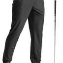 MAGCOMSEN Men's Golf Pants Stretch Joggers with Zipper Pockets Work Casual Slack for Men (Gray)