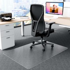 50" x 40" Office Chair Mat for Carpet, Plastic Rolling Chair Mat for Carpeted Floors, Computer Desk Chair Floor Mats, Clear Heavy Duty Office Home Floor Protector Mat Chairmats