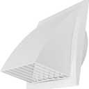 Dryer Vent Cover Outside - ABS Plastic HVAC Air Vents for Exterior Wall - White Ventilation Exhaust Grille with Weather Protective Cap and Non-Return Valve