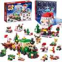 2025 Christmas Advent Calendar, 6 IN 1 Santa Claus Train Building Blocks, 12 Days Countdown Calendar Toy for Kids, Christmas Building Toys Party Favors, Kids Christma Gifts for Boys & Girls