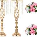 NUPTIO 2 Pcs Versatile Metal Flower Arrangement & 2 Pcs Artificial Flower Set for Wedding Party Dinner Centerpiece Event Restaurant Hotel Decoration