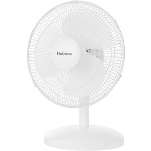 HOLMES 12" Table Fan, 75° Oscillation, 3 Speeds, 15° Adjustable Head Tilt, Ideal for Home, Bedroom or Office, White